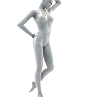 rendu 3D femme nacrée poses artistiques