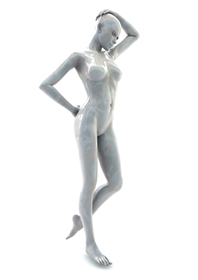 rendu 3D femme nacrée poses artistiques